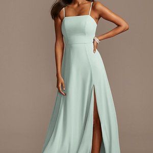 Spaghetti Strap Chiffon Bridesmaid Dress with Slit